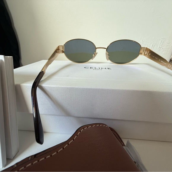 Celine - Triomphe Oval Metal Sunglasses (Brand new!) - Picture 6 of 9